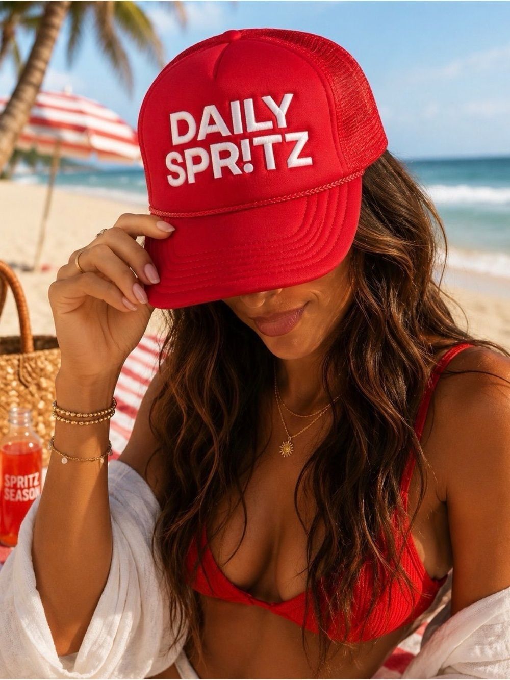 Daily Drills Daily Spritz Red Trucker Hat